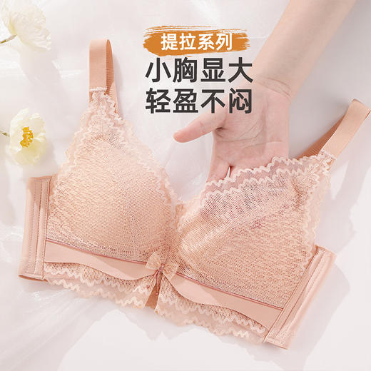 雅黛俪小胸聚拢显大文胸上薄下厚杯性感蕾丝内衣提拉收副乳胸罩 商品图1