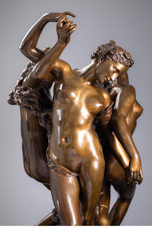 独角鹿西洋古董19世纪法国雕塑大师Jean-Baptiste Carpeaux签名出品青铜群雕「Les trois GrâcesLes trois Grâces 美惠三女神」 商品图5