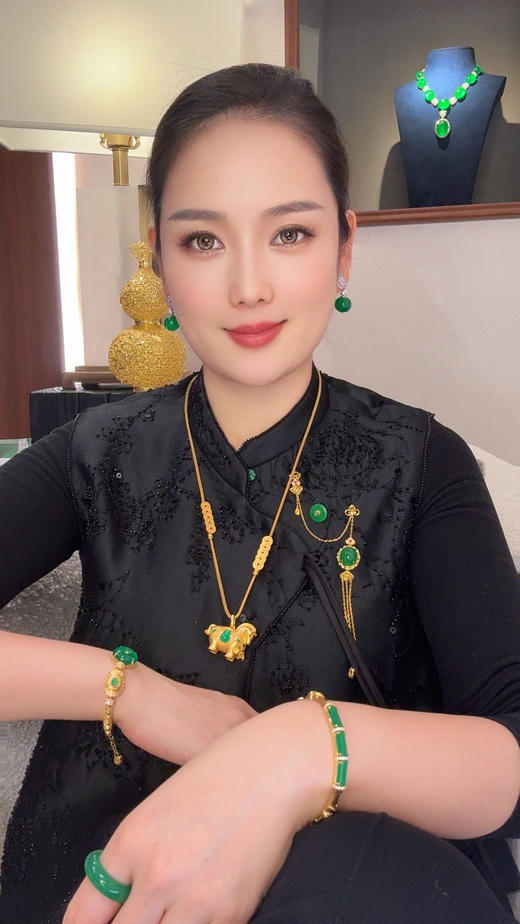 GAONAS  中式贵气小马设计金色项链11679DGO 商品图5