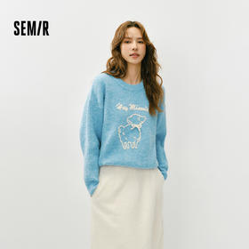 森马毛衣女冬季oversize小羊落肩2025新款温柔甜美可爱慵懒套头衫