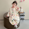 【甄选舒适亲肤面料❗️卡通印花俏皮可爱】女童连体睡衣秋冬法兰绒儿童珊瑚绒女孩防着凉冬季女宝宝连身睡袋。ja 商品缩略图1