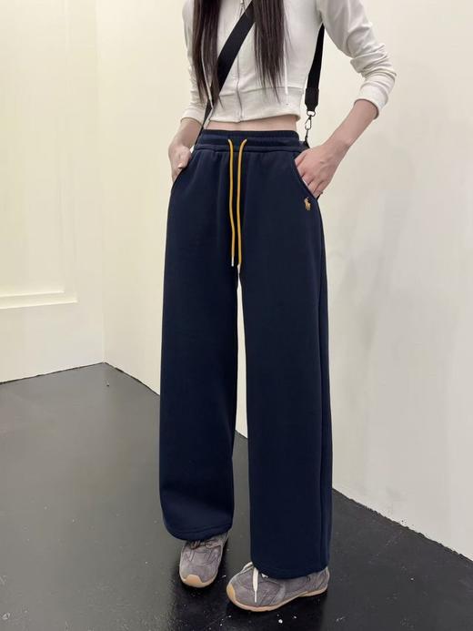 D112001小马刺绣加绒加厚奥粒绒休闲裤卫裤女款 商品图2