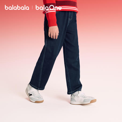 【balaOne】巴拉巴拉童装儿童裤子男童2025新款春秋装加绒牛仔裤 商品图2