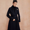 QH924斯尔丽25新款含羊绒性强修身气质高雅流金蝴蝶胸花长款羊毛大衣 商品缩略图7