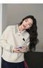 D112057杏色polo领刺绣毛衣女2025秋冬季新款气质软糯显瘦针织衫短款 商品缩略图7