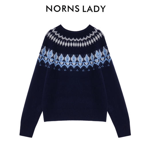 NORNS LADY诺恩 冬季新款毛针织衫圆领费尔岛毛衣 H25SK73807  商品图2