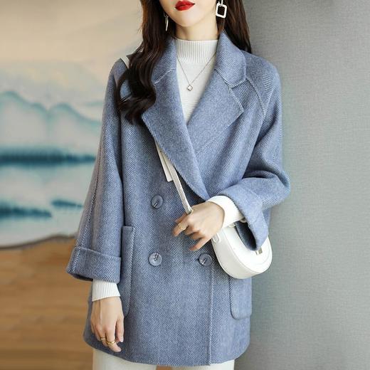 2025秋冬新款加棉加厚宽松显瘦百搭洋气毛呢外套大衣女 商品图2