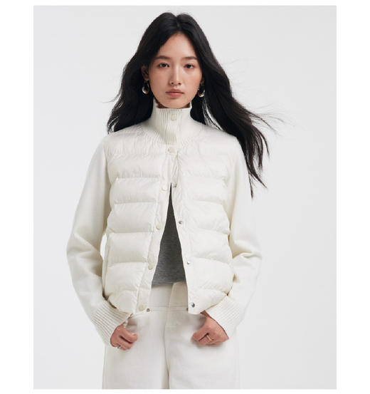 【多妈团购 珍珠绒羊毛棉服空气小外套9782】填充2%绵羊毛，内里空气绒,蓬松不压身，针织袖身，年轻感拉满，年轻又时尚-连横 商品图8