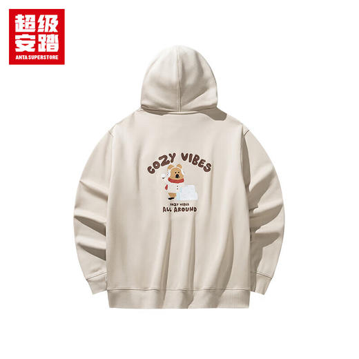 超级安踏X 呆萌町联名加绒连帽卫衣男女同款密暖绒保暖套头衫172548715U 商品图1
