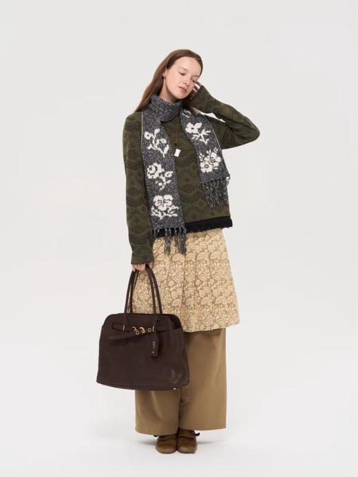 local tag/lt25awk58/壁炉热茶 流苏边提花针织上衣 商品图4