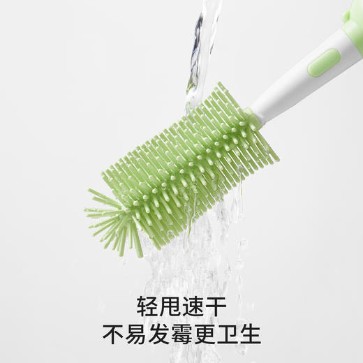 【母婴用品】嫚熙奶瓶刷新生婴儿专用宝宝洗奶嘴刷子套装便携式硅胶奶瓶清洗刷 商品图1