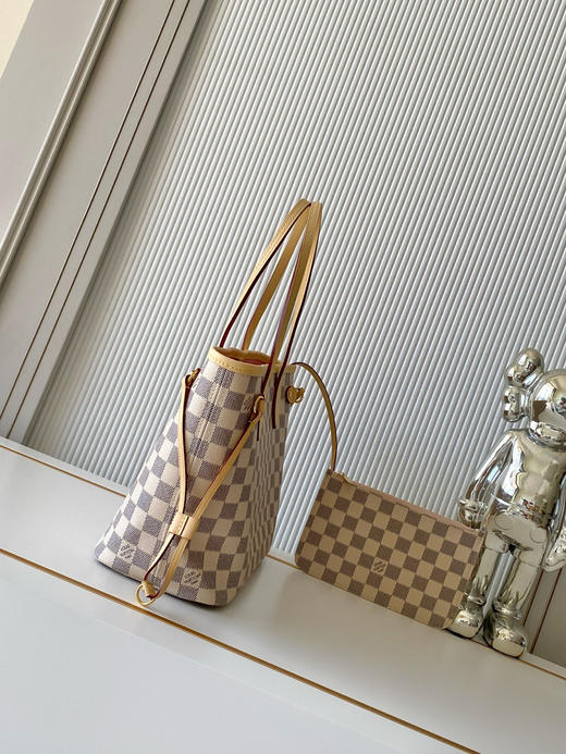 秋冬特惠💰1190 渠道级LV【全钢五金 MB163c01变码芯片】te级LV 全套包装 M41363白格内里 NEVERFULL 小号手袋 Neverfull 小号手提包 商品图1