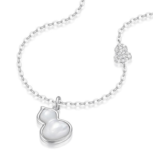 卡蒂罗KADER 福禄双全项链 新中式925银闪锆满缀葫芦白月光轻奢大气高级感锁骨链 日常小众百搭 商品图1