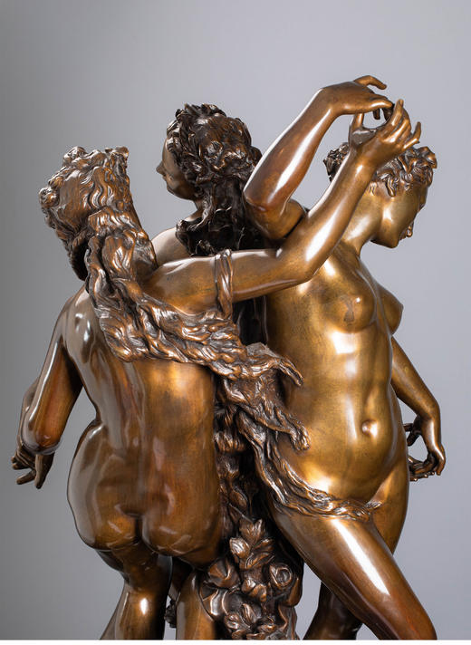独角鹿西洋古董19世纪法国雕塑大师Jean-Baptiste Carpeaux签名出品青铜群雕「Les trois GrâcesLes trois Grâces 美惠三女神」 商品图7