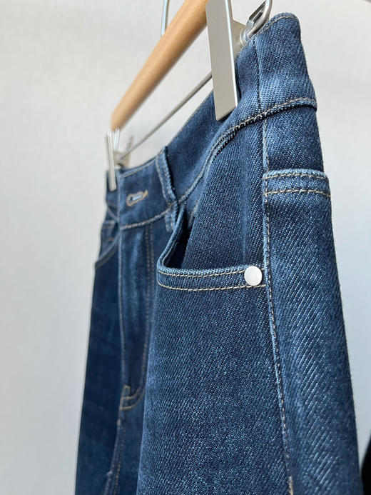 【直筒直腿】噢蜜ooomeooo直筒加绒牛仔蓝仔裤 商品图14