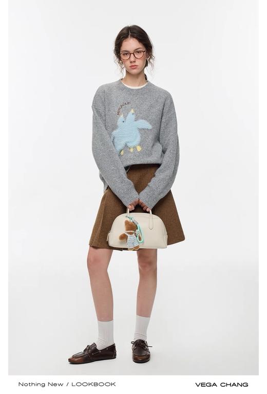 D112056针织衫女2025新款秋冬立体刺绣针织衫 商品图3