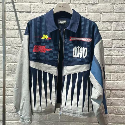 安踏ATSV加厚牛仔夹克赛车风粗针帆布弹性宽松版型潮流172548603V 商品图1