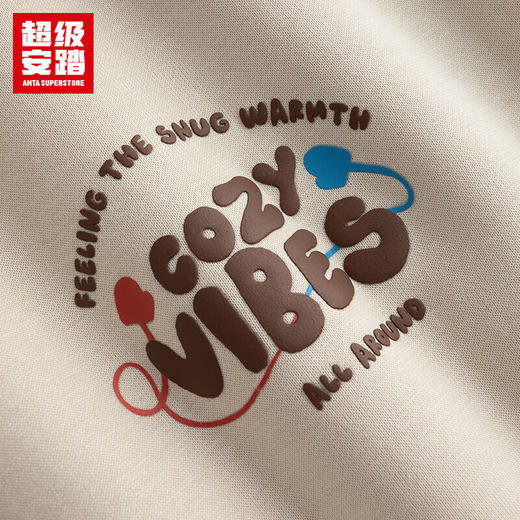 超级安踏X 呆萌町联名加绒连帽卫衣男女同款密暖绒保暖套头衫172548715U 商品图4