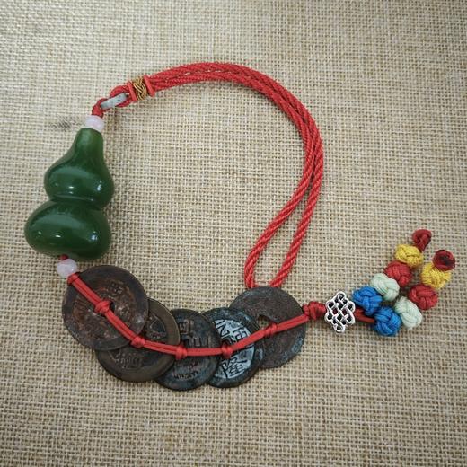 仿古朱砂五帝钱葫芦    白玉葫芦五帝钱     翠玉葫芦五帝钱 商品图2