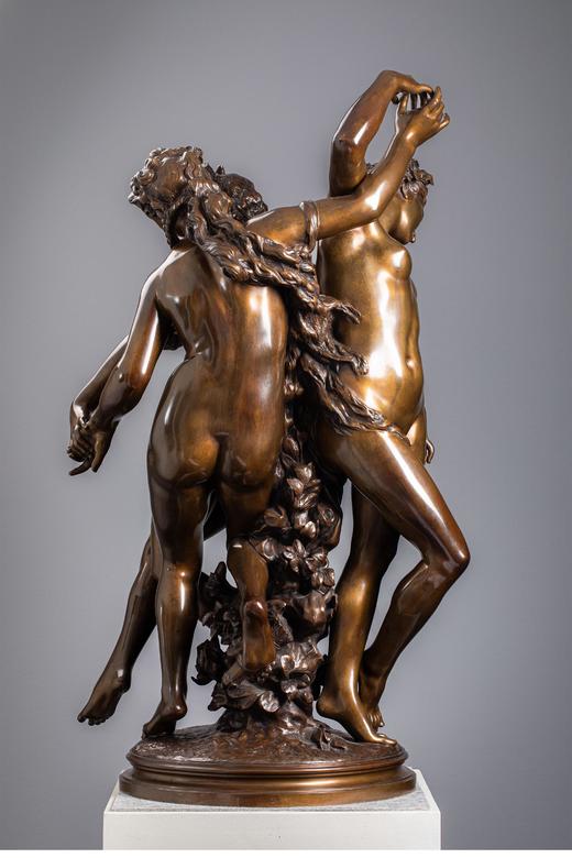 独角鹿西洋古董19世纪法国雕塑大师Jean-Baptiste Carpeaux签名出品青铜群雕「Les trois GrâcesLes trois Grâces 美惠三女神」 商品图3