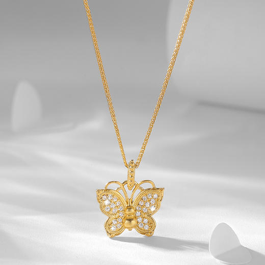 【999足银】卡蒂罗KADER 秘境蝴蝶项链 新中式精致轻奢优雅清冷氛围感简约大方锁骨链 闪耀吸睛灵动甜美 商品图2