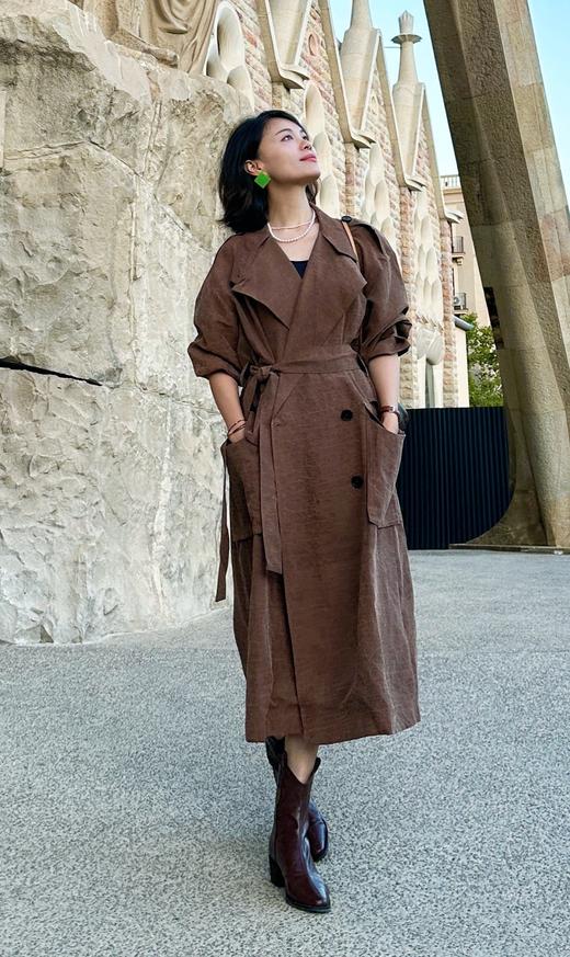 【土豆妈同款】百田森PYQ2C936西部牛仔靴女小短靴真皮尖头靴子美拉德 商品图3