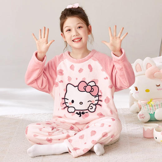 【甄选优质面料❗️绵绵软软敲舒适】儿童睡衣女孩2025新款秋冬珊瑚绒薄款大童法兰绒奶龙公主女童套装。ja 商品图1