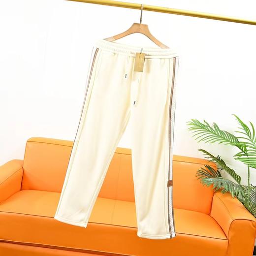 D112003冬季新款加绒皮标条纹运动休闲直筒裤 商品图3