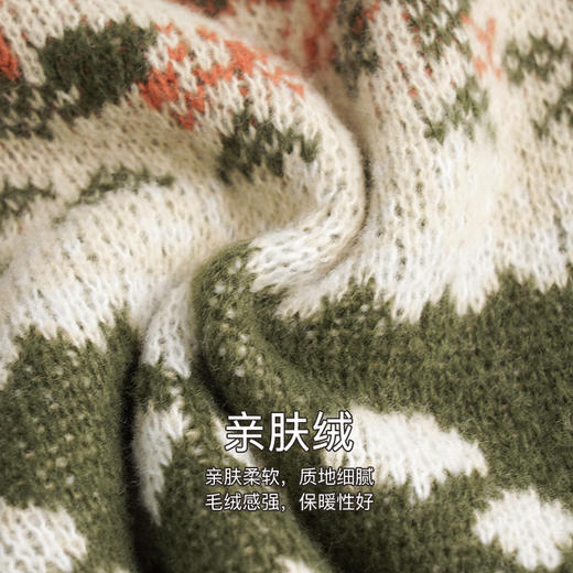 OLrain欧芮儿法式套头毛衣女秋季2025年新款趣味提花polo领针织衫 商品图2