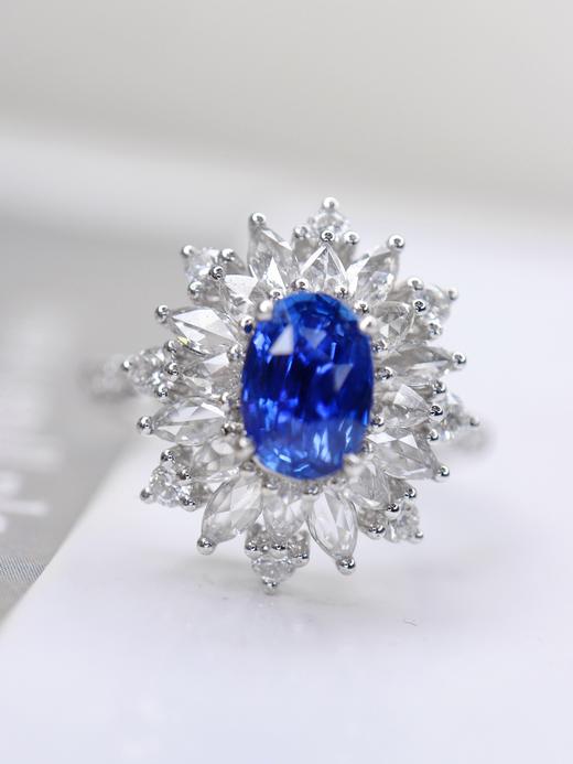 1.15ct刻面蓝宝石戒指 商品图0