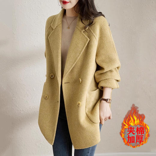 2025秋冬季新款粉色毛呢大衣女小个子中长款气质休闲呢外套 商品图6