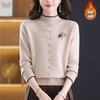 妈妈装冬款一体绒厚款，半高领针织衫刺绣保暖长袖毛衣潮CC-103-88033 商品缩略图3