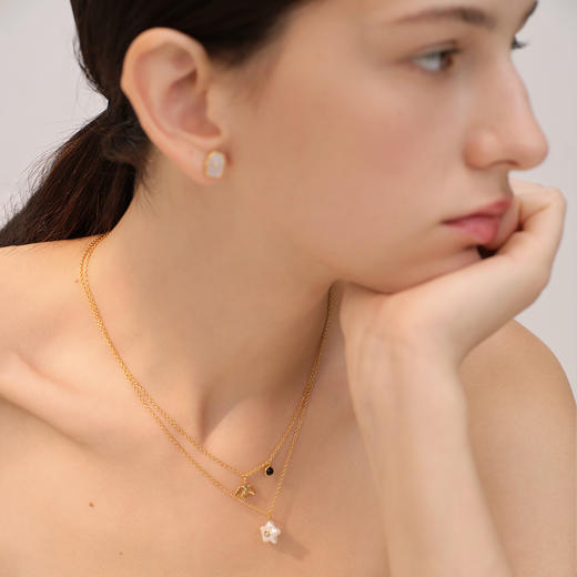 【微信专享款】ARSIS｜秘密花园系列 飞鸟四叶草双吊坠项链 商品图9