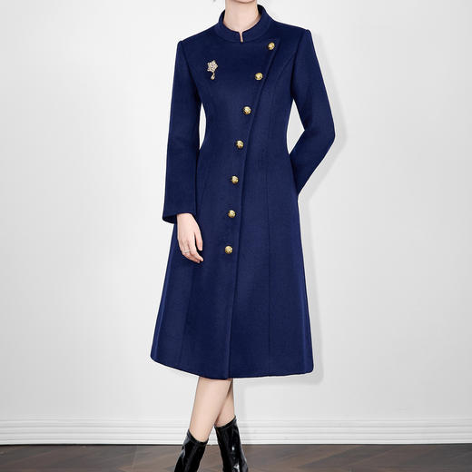 「高货wl」全新升级【铂金会员404/天猫539/差价135】(02755)洛诗琳羊毛粗纺毛呢大衣2025秋冬新款气质中长款立领外套 商品图1