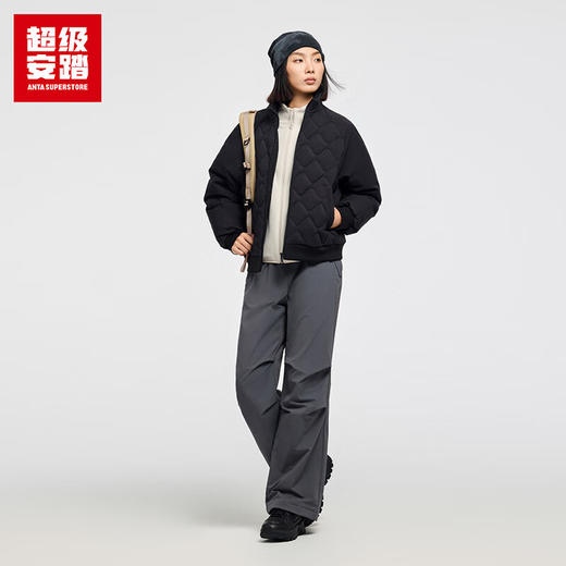超级安踏防泼水立领羽绒服女秋冬宽松防风保暖夹克外套上衣162548901U 商品图4