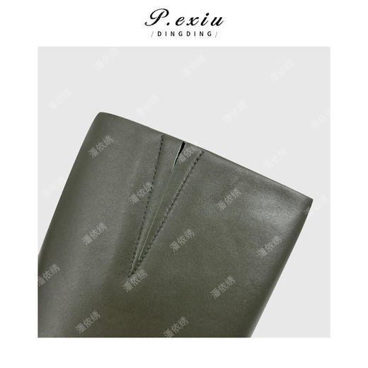 PanYiXiu/潘依绣植鞣羊皮方圆头瘦瘦靴极简高筒靴 TB25011 商品图3