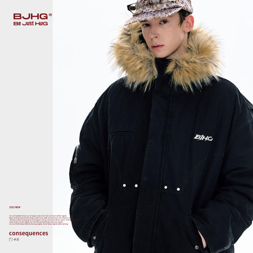 BJHG不计后果工装长款棉服男款冬季派克服厚外套防寒服大衣棉袄女 商品图2