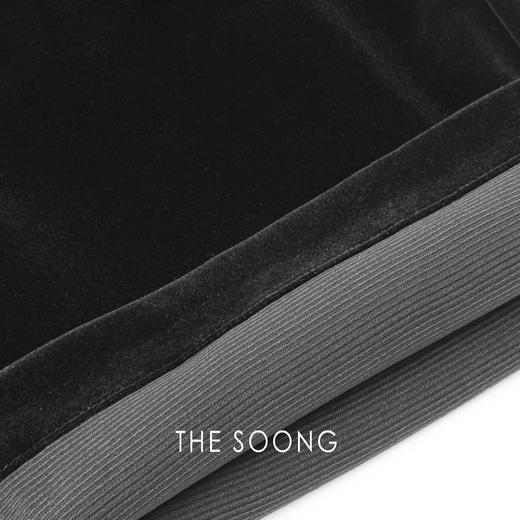 THESOONG‘奢感小黑裤’丝绒保暖中腰黑色休闲裤HWKZ7423 商品图1
