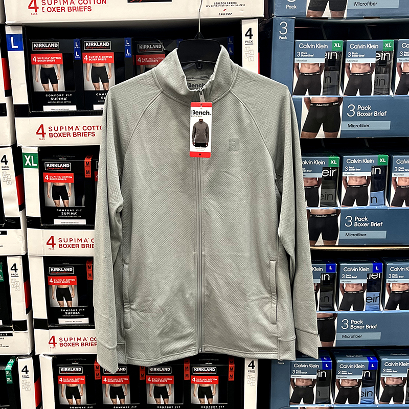 BENCH 男士纯色插肩袖立领拉链休闲舒适长袖夹克外套