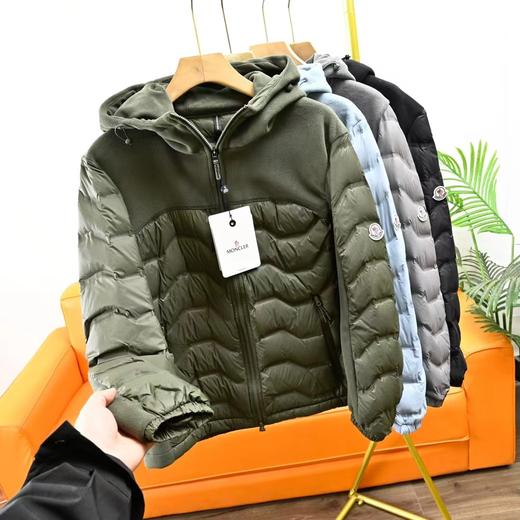 D112006冬季新款摇粒绒拼接轻薄连帽羽绒服男女同款 商品图1