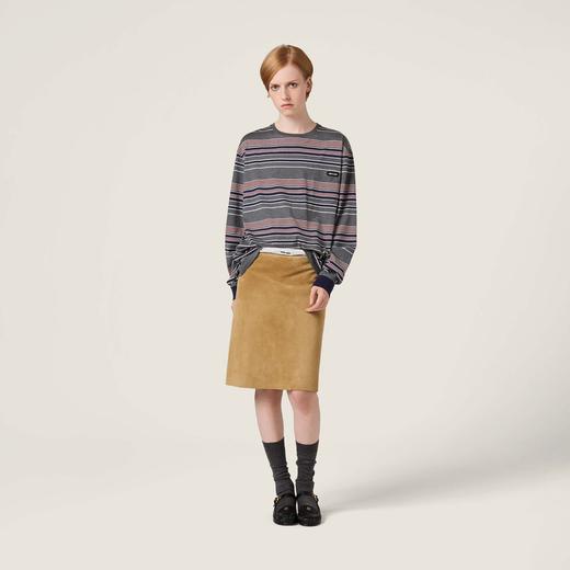 时髦妞们来❗️𝟐𝟓秋冬新款miu～条纹衫长袖 情侣款 商品图10