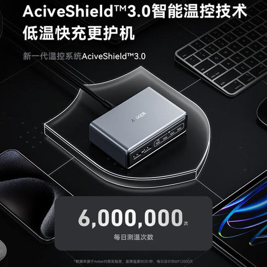 安克Anker —200W 6口氮化镓桌面充电器A2683 商品图6