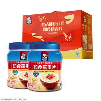 桂格即食燕麦片礼盒1000克*2营养早餐膳食纤送礼送父母送长辈中老年 /水饮冲调 /冲饮谷物 /冲饮谷物礼包/礼盒 商品图1