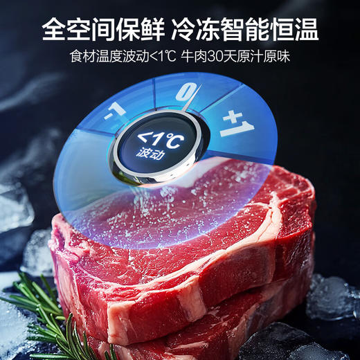 海尔「山茶花-曜夜」501L全空间保鲜594mm超薄零嵌十字门家用冰箱一级能效BCD-501WGHTD1BXTU1 商品图3