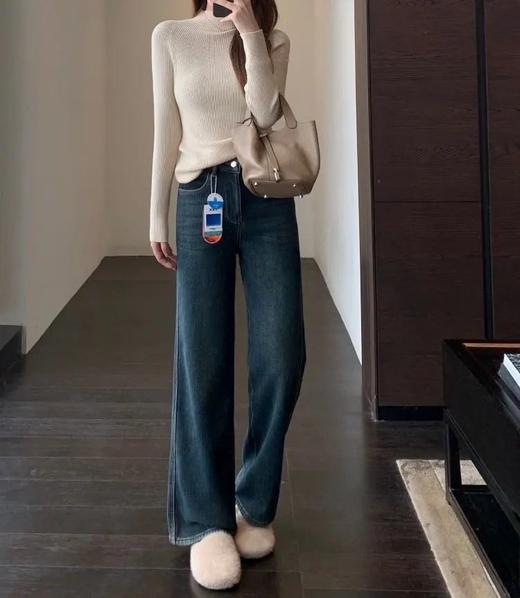 加绒加厚牛仔裤 ♥️大弹力+澳绒牛仔棉✅显瘦又保暖✅复古色调、秋冬百搭 商品图2