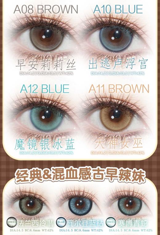 yeelens 月抛59/副69/2副,纯爱战神婴儿黑英格兰秘湖俄罗斯热巧幻紫天鹅绒,最高度数800 商品图4