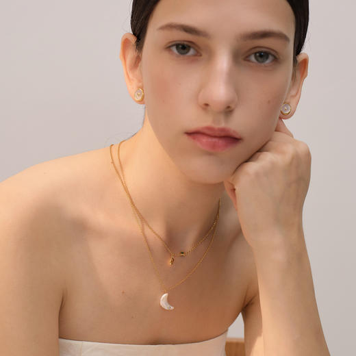 【微信专享款】ARSIS｜纯真年代系列 巴洛克新月项链 商品图7