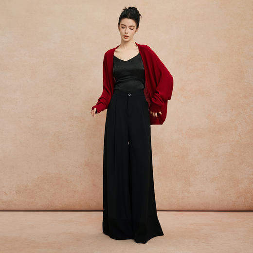 QG649斯尔丽2025新款宽松廓形显瘦披肩百搭开衫 商品图3