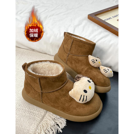 【YW】无忧购冬季Kitty加绒保暖棉鞋蓄热保暖雪地靴MIS-6058（截单后3-5天发货） 商品图3