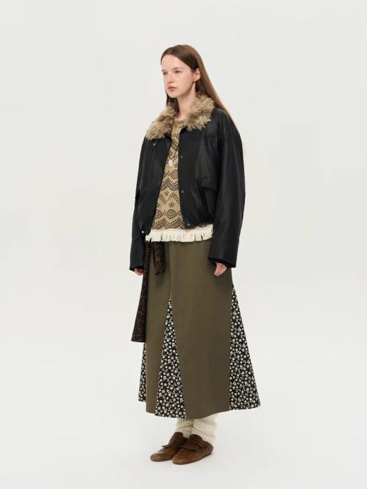 local tag/lt25awk39/冬日的肖像 温暖毛领环保皮夹克棉服 商品图1